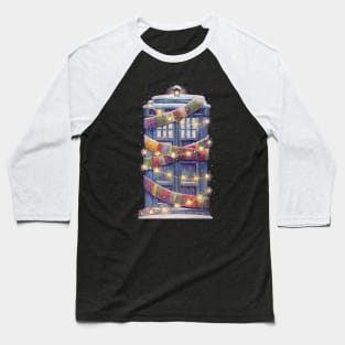 Christmas Police Box Baseball T-Shirt